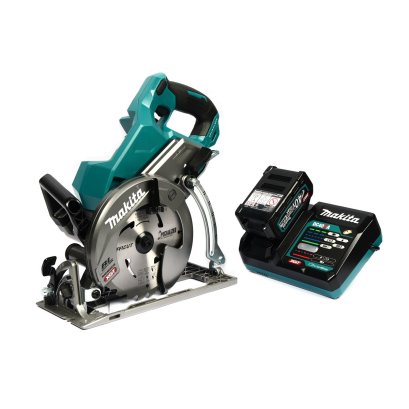 MAKITA เลื่อยวงเดือน 40 โวลต์ ขนาด 7 นิ้ว รุ่น RS001GM101 ความเร็วรอบตัวเปล่า 6,400 รอบ/นาที ด้ามท้าย รวมแบตเตอรี่-แท่นชาร์จ (มากีต้า)