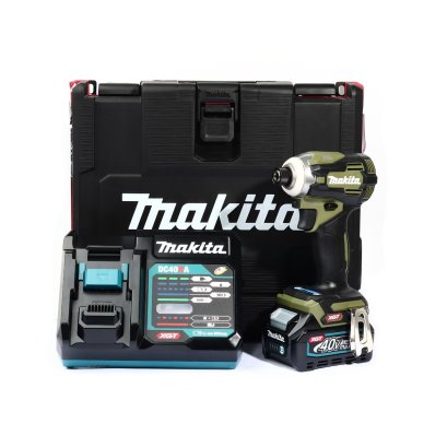 MAKITA สว่านไขควงกระแทกไร้สาย 40 โวลต์ 1/4 นิ้ว รุ่น TD001GD105 แรงบิดสูงสุด 220 นิวตันเมตร สีเขียว รวมแบตเตอรี่และแท่นชาร์จ (มากีต้า)