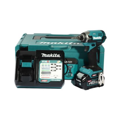 MAKITA สว่านไขควงกระแทกไร้สาย 40 โวลต์ รุ่น TD003GA101 แรงบิดสูงสุด 210 นิวตันเมตร มอเตอร์ไร้แปรงถ่าน รวมแบตเตอรี่และแท่นชาร์จ (มากีต้า)