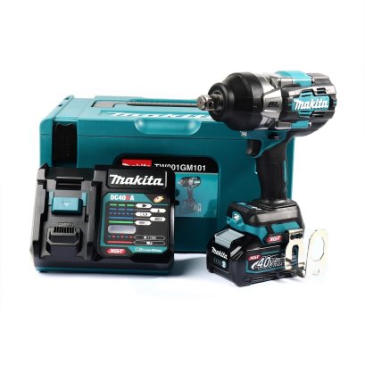 MAKITA เครื่องขันบล๊อกไร้สาย 40 โวลต์ 3/4 นิ้ว รุ่น TW001GM101 แรงบิดสูงสุด 1,800 นิวตันเมตร รวมแบตเตอรี่และแท่นชาร์จ (มากีต้า)