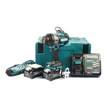 MAKITA ชุดบล็อกไร้สาย 40 โวลต์ ขนาด 3/4 นิ้ว รุ่น TW001GM204 แรงบิดสูงสุด 1,800 นิวตันเมตร รวมแบตเตอรี่และแท่นชาร์จ (มากีต้า)