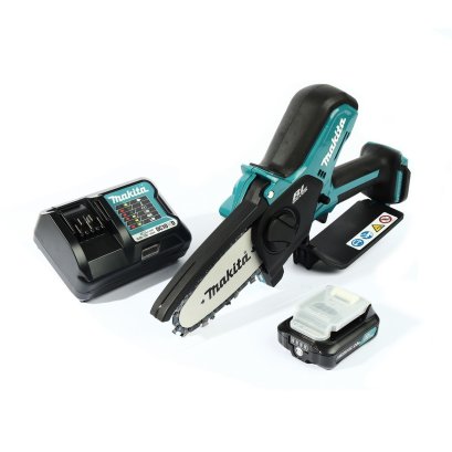 MAKITA เลื่อยโซ่ไร้สาย 12 โวลต์ ความยาวบาร์ 4 นิ้ว (100 มม.) รุ่น UC100DWA ถังน้ำมันโซ่ 55 มล. มอเตอร์ไร้แปรงถ่าน รวมแบตเตอรี่-แท่นชาร์จ (มากีต้า)