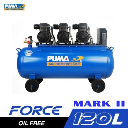 ปั๊มลมไร้น้ำมัน PUMA FORCE-120 MARK II 1450W.x3 ถัง 120 ลิตร รุ่นใหม่