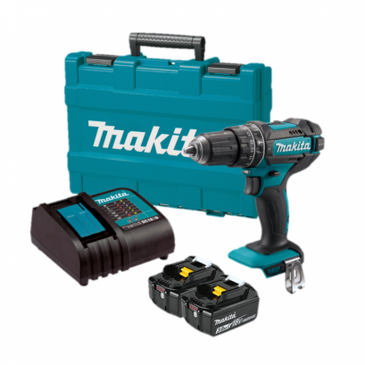 MAKITA สว่านกระแทกไร้สาย 18 โวลต์ ขนาด 13 มม. (1/2 นิ้ว) รุ่น DHP482SFX7 แรงบิดหมุน 54 นิวตันเมตร รวมแบตเตอรี่-แท่นชาร์จ (มากีต้า)