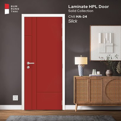 ประตูลามิเนต HPL สีพื้น Chili (HA-24)