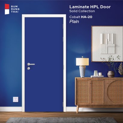 ประตูลามิเนต HPL สีพื้น Cobalt (HA-20)