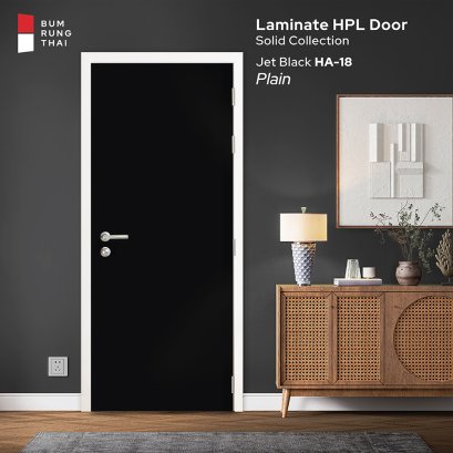 ประตูลามิเนต HPL สีพื้น Jet Black (HA-18)