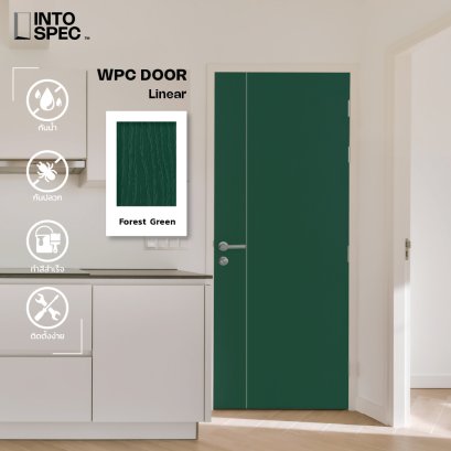 ประตู WPC ทำสีสำเร็จ สี Forest Green