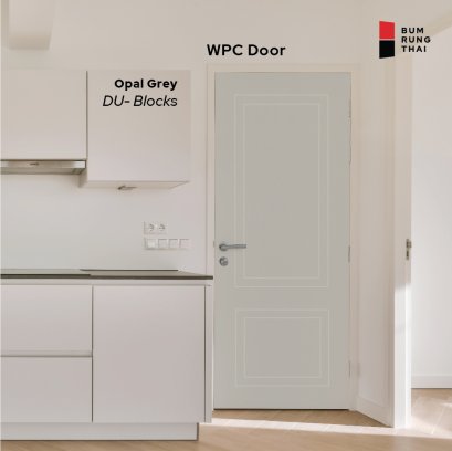 ประตู WPC ทำสีสำเร็จ สี Opal Grey
