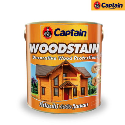 CAPTAIN WOODSTAIN สีย้อมไม้ สีย้อมไม้ ชนิดเงา CW10 ขนาด 1/4 กล. ไม้มะค่า