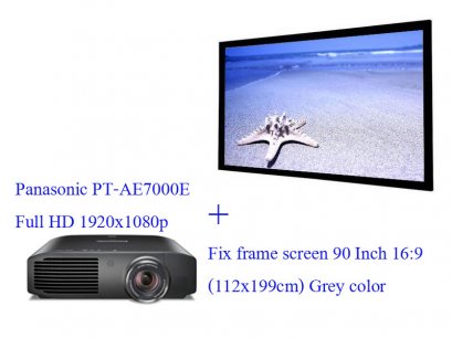 ชุด home theatre Projector Panasonic PT-AE7000E (full HD)+Fix frame 90 นิ้ว พร้อมติดตั้ง
