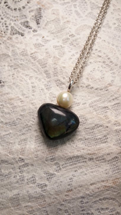 Ruby Labradorite necklace