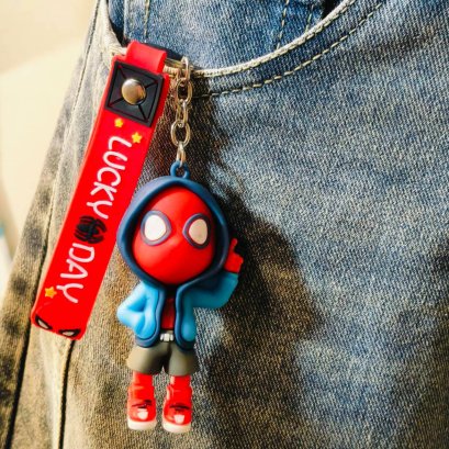 Spider -Man 3D PVC keychain (Hold up a finger)