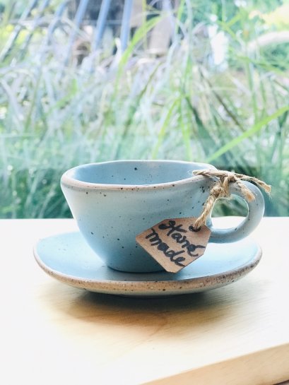 Coffee cup set mini-sized (Espresso Shot) with coaster