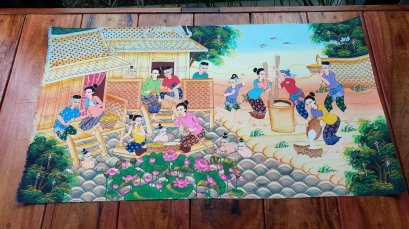 รูปวาดบ้านริมน้ำ