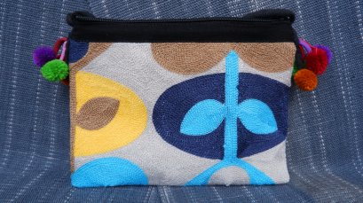 Shoulder Bag (Brown-Blue) - Leaves