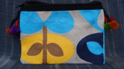 Shoulder Bag (Brown-Blue) - Leaves 1