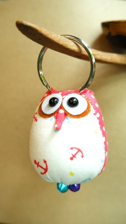 พวงกุณแจนกฮูกผ้าลายจุด-โอรส