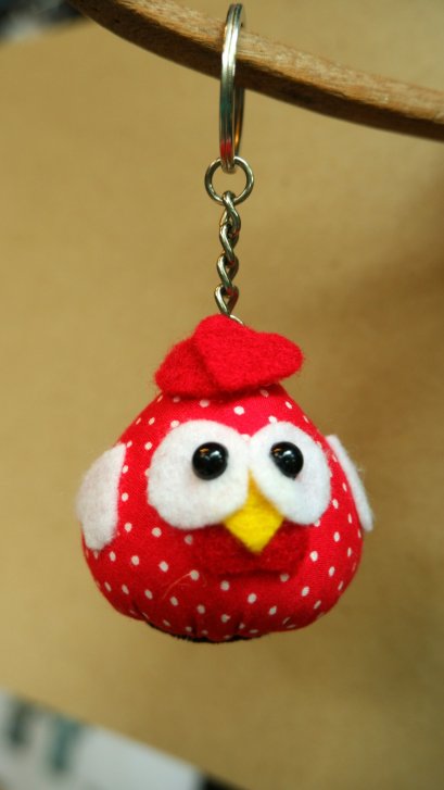 Chicken keychain - Red