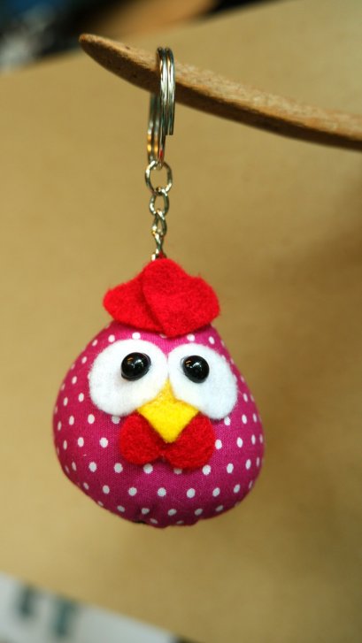 Chicken keychain - Pink