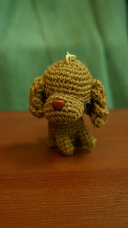 Puddle crochet keychain, Olive Green