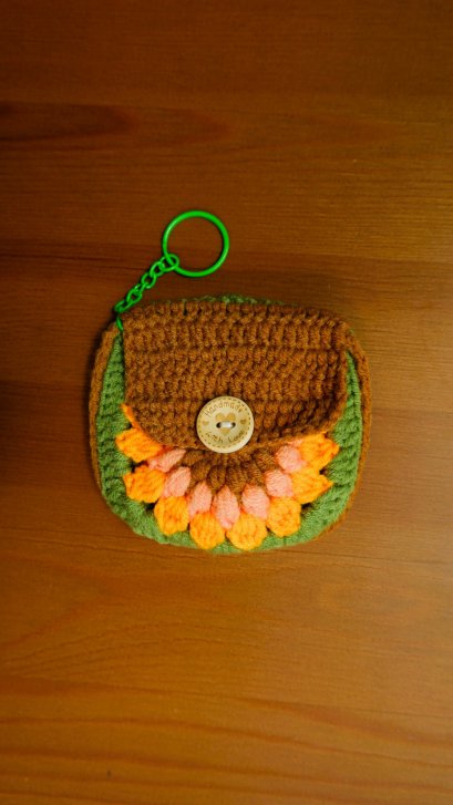 Sun flower crochet bag