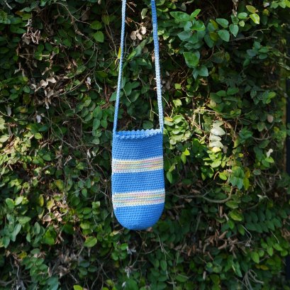 Blue crochet Water Bottle Holder
