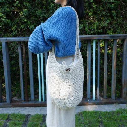 Rainbow crocheted bag