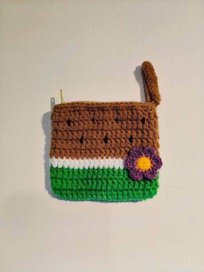 Crochet Watermelon Bag, Brown-Green