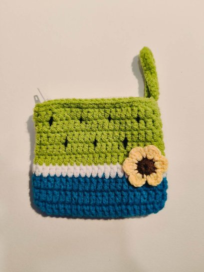 Crochet Watermelon Bag, Green-Blue