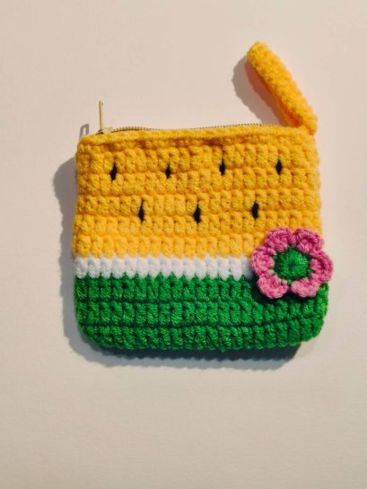 Crochet Watermelon Bag, Yellow-Green