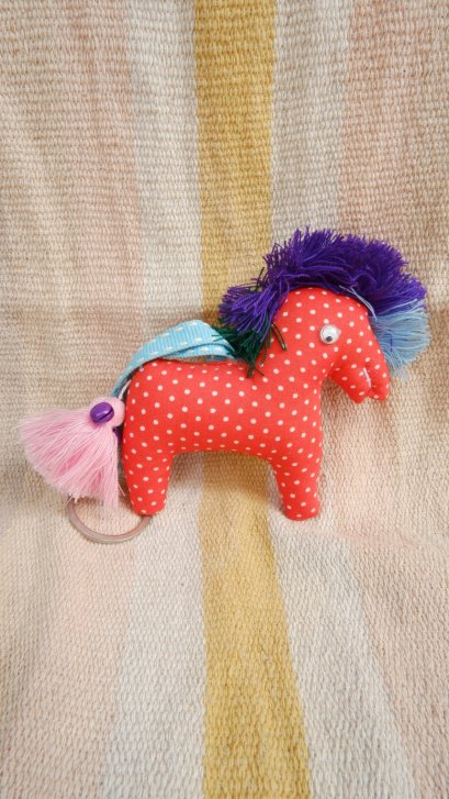 Fabric Keychain - Red Horse