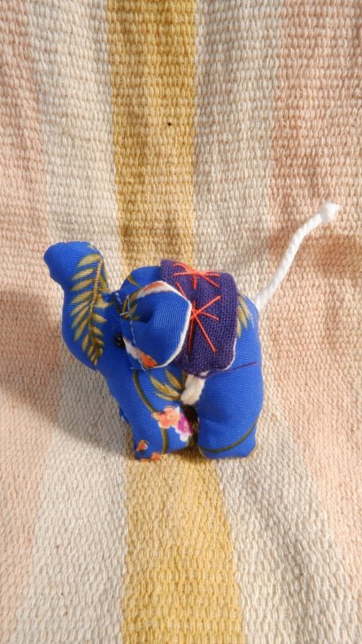 Fabric Keychain - Blue/Dark Blue Elephant