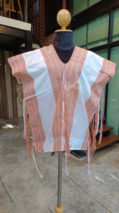 Embroidered Karen shirt (Brown Orange - White)