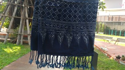 Shawl Made from Burn candle pattern fabric