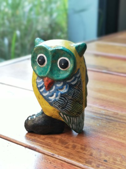 Wooden Animal (Yellow Owl)