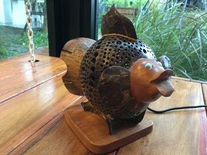 Lamp from coconut shell - fish