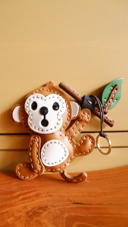 Money leather keychain - Dark Brown