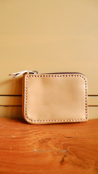 Leather wallet - Beige