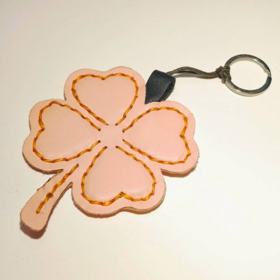 Peach Clover Keychain