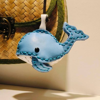 Light Blue Whale Keychain