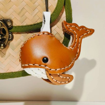 Brown Whale Keychain
