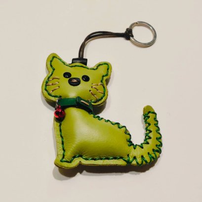 Green kitten keychain