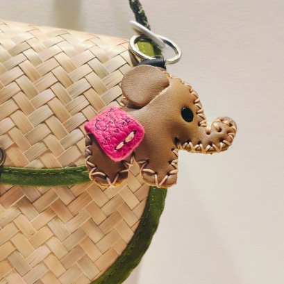 Brown baby elephant keychain