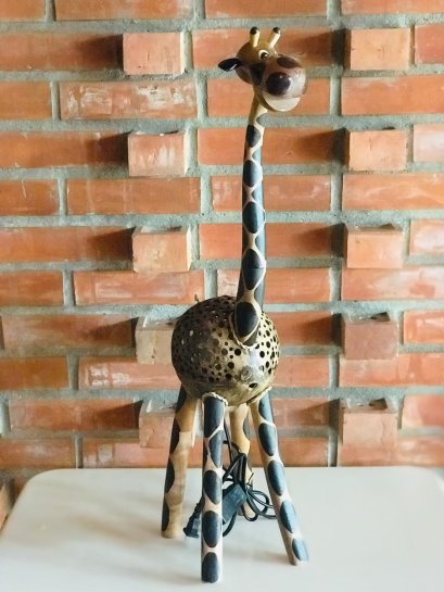 Lamp from coconut shell - giraffe
