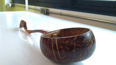 Dipper made from coconut shell thai traditional patten holder