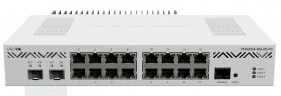 CCR2004-16G-2S+PC : Up to 300% faster than the previous CCR1009 routers - in a blissful silence! Luxury you deserve for the price you can afford. 16x Gigabit Ethernet ports, 2x10G SFP+ cages.