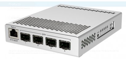 CRS305-1G-4S+IN : Cloud Router Switch 1GbE and 4 SFP+ 10Gbps ports ,RouterOS L5 / SwitchOS