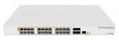 CRS328-24P-4S+RM - Cloud Router Switch 24 พอร์ต พร้อมพอร์ต SFP+ และแหล่งจ่ายไฟแบบ PoE+ สำหรับธุรกิจขนาดใหญ่ที่ต้องการความปลอดภัยและประสิทธิภาพสูง
