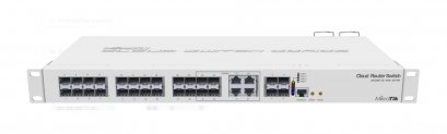 CRS328-4C-20S-4S+RM - สวิตช์คลาวด์สำหรับเครือข่ายพร้อม 20 ช่อง SFP, 4 ช่อง SFP+, และ 4 ช่องคอมโบพอร์ต ( Gigabit Ethernet หรือ SFP )